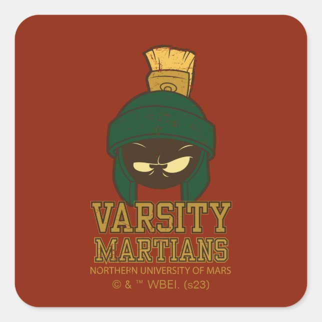 Adesivo Quadrado MARVIN, O MARTIAN™ Varsity Collegiate Graphic (Frente)