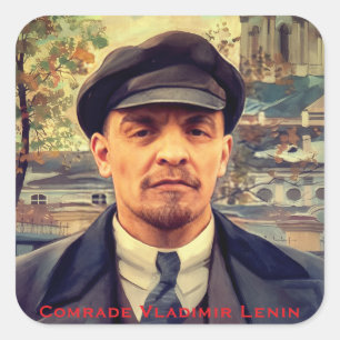 Adesivo Quadrado Marxista Vladimir Lenin, União Soviética, CCCP, UR