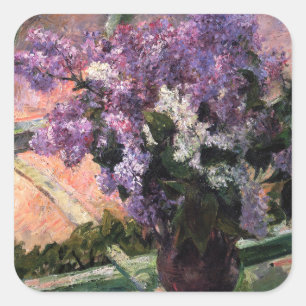 Adesivo Quadrado Mary Cassatt - Lilases numa Janela