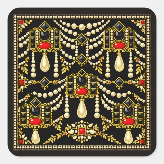 Adesivo Quadrado Mary Queen of Scots Jewells Inspired Design  (Frente)