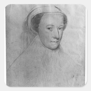 Adesivo Quadrado Mary, Rainha dos Escoceses de luto branco, 1560