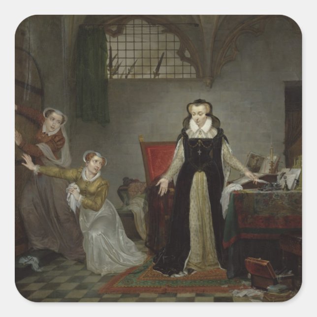 Adesivo Quadrado Mary Stuart no momento de partir para (Frente)
