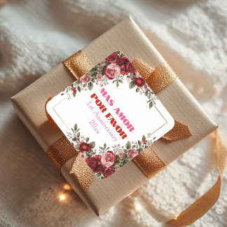 Adesivo Quadrado Mas Amor Por Favor More Love Please Rose Frame