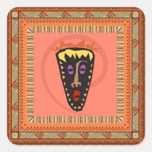 Adesivo Quadrado Máscara africana
