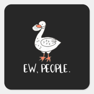 Adesivo Quadrado Máscara De Cara De Pato Engraçado De Pessoas