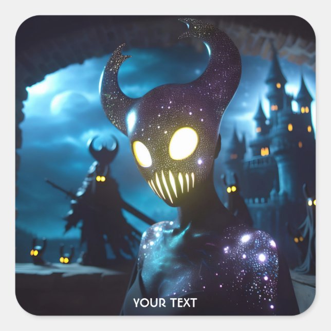 Adesivo Quadrado Máscara de Olhos Amarelos Fantasy (Frente)