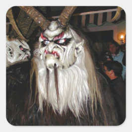 Adesivo Quadrado Máscara do Diabo Japonês