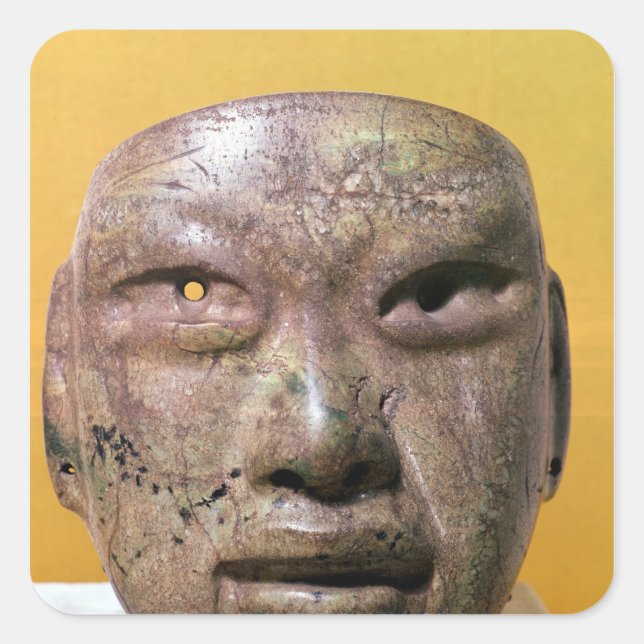 Adesivo Quadrado Máscara funerária, Olmec, do México (Frente)