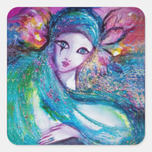 Adesivo Quadrado MÁSCARA máscaras AZUIS/Venetian do mascarada