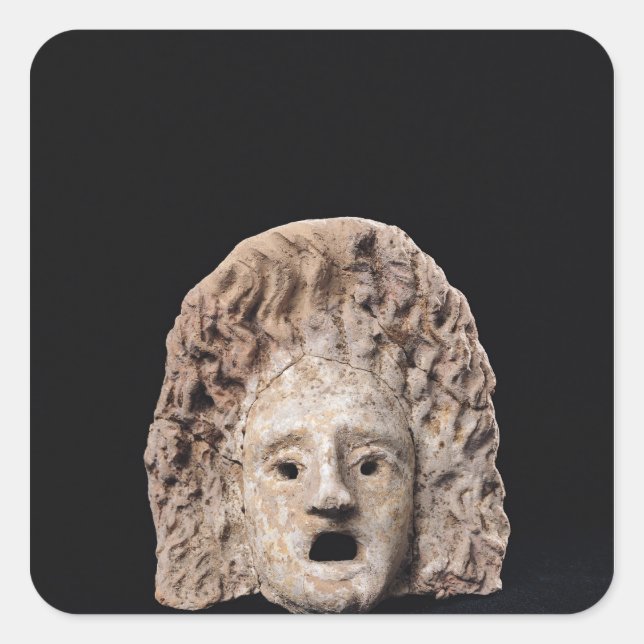 Adesivo Quadrado Máscara trágica (Frente)