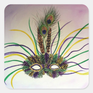 Adesivo Quadrado Mascarada Feather Spacing Personalizado