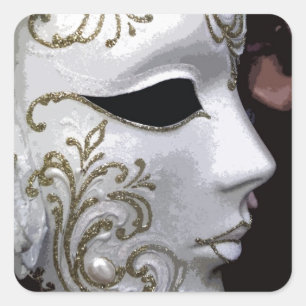 ADESIVO QUADRADO MASCARADA (OURO)
