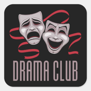Adesivo Quadrado Máscaras de Comédia e Tragédia do Clube de Teatro