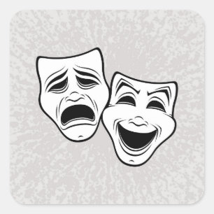 Adesivo Quadrado Máscaras de Teatro De Comédia E Tragédia