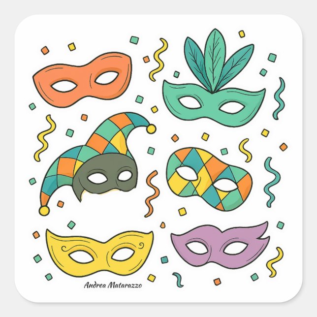 Adesivo Quadrado Máscaras Voadoras (Frente)
