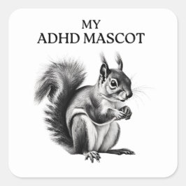 Adesivo Quadrado mascote ADHD
