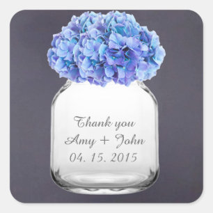 Adesivo Quadrado Mason jar hydrangea casamento favorece hydrangea7