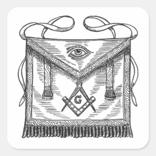 Adesivo Quadrado Masonic Apron
