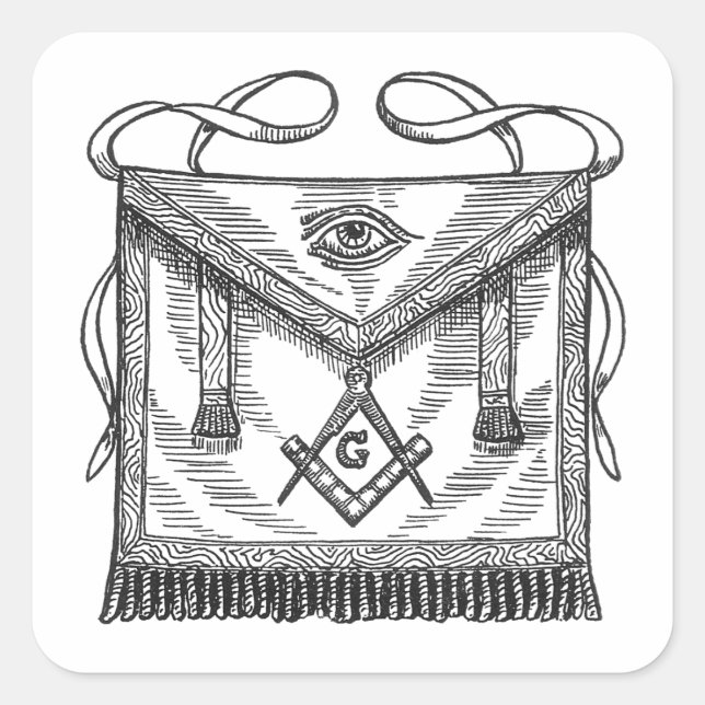 Adesivo Quadrado Masonic Apron (Frente)