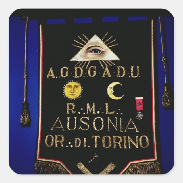 Adesivo Quadrado Masonic Regalia, da Ordem de Turim (Frente)
