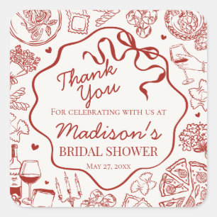 Adesivo Quadrado Massa Italiana Isso É Amor Favor para Chá de Noiva