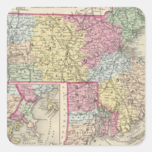 Adesivo Quadrado Massachusetts e Rhode - ilha 2