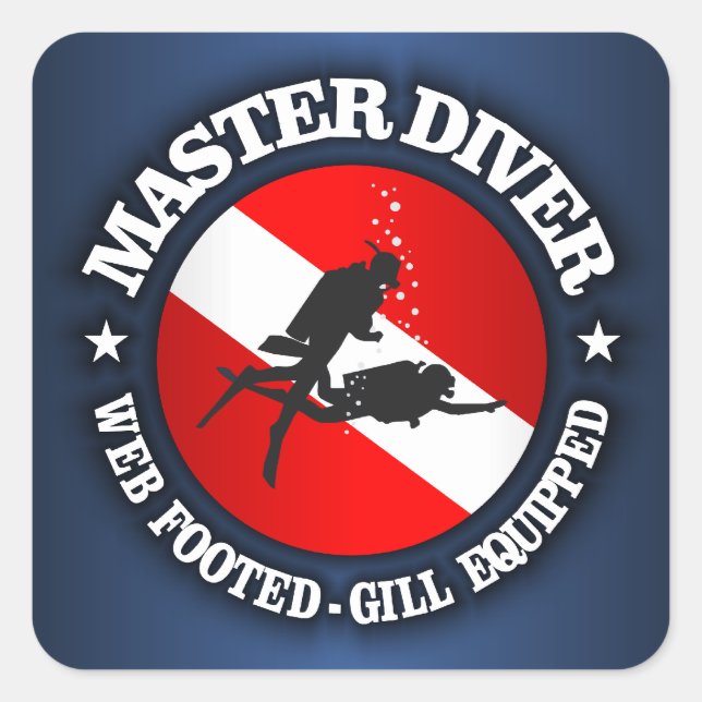 Adesivo Quadrado Master Diver (Medalhão) (Frente)