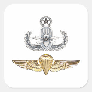 Adesivo Quadrado Master EOD Parachutist