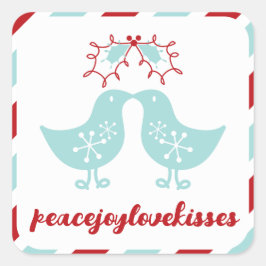 Adesivo Quadrado Mastruzinhos Beijando Sr & Sra 1º Natal