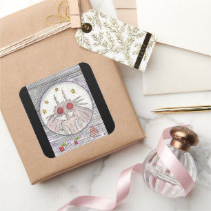 Adesivo Quadrado Matadora e Pizza