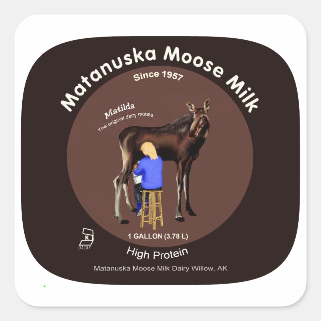 Adesivo Quadrado Matanuska Moose Milk (Frente)
