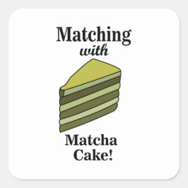 Adesivo Quadrado Matcha Green Cake Engraçado