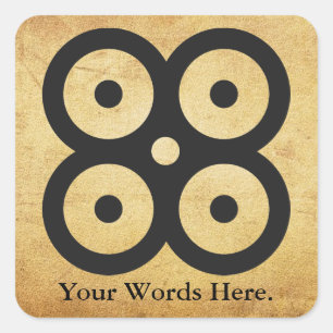 Adesivo Quadrado MATE MASIE   símbolo da sabedoria, prudência do co