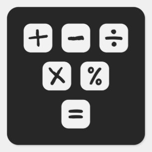 Adesivo Quadrado Matemática Símbolos matemáticos Sinais matemáticos
