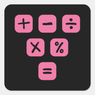 Adesivo Quadrado Matemática Símbolos matemáticos Sinais matemáticos