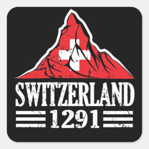 Adesivo Quadrado Materhorn De Sinalizador De suiça Desde 1291