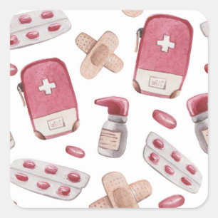 Adesivo Quadrado Material médico