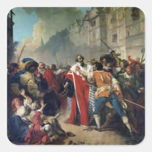 Adesivo Quadrado Mathieu Mole sendo parado pela multidão parisiense