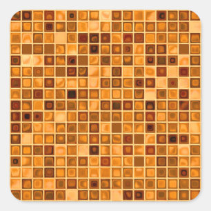 Adesivo Quadrado Matizes De Azulejo Mosaico "Watery" Laranja Rust