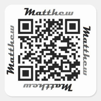 Adesivo Quadrado Matt (Matthew) QR Code Personalised NAME Sticker