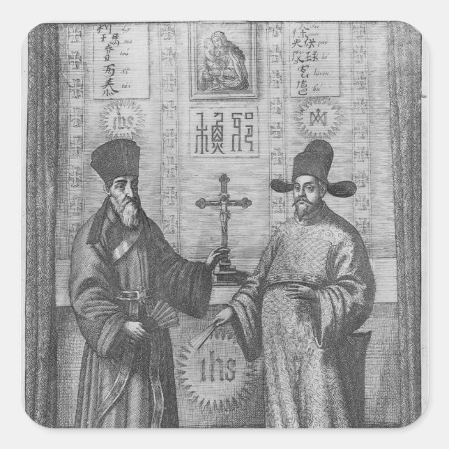 Adesivo Quadrado Matteo Ricci e Paulus Li (Frente)