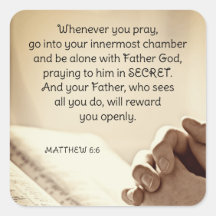 Matthew 6:6 Quando você reza Bíblia cristã Verso