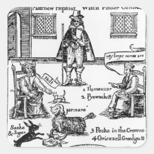 Adesivo Quadrado Matthew Hopkins, o General Witchfinder
