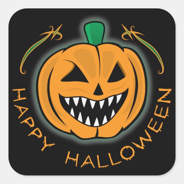 Adesivo Quadrado Mau Pumpkin (Frente)