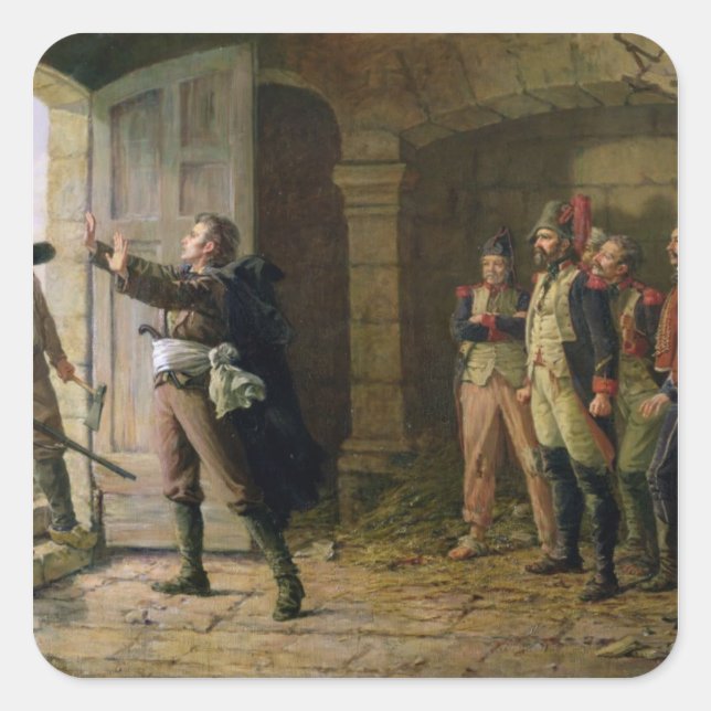 Adesivo Quadrado Maurice Gigost d'Elbee Protegendo (Frente)