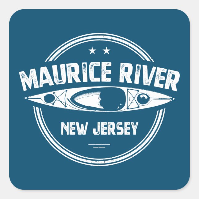 Adesivo Quadrado Maurice River New Jersey Kayaking (Frente)