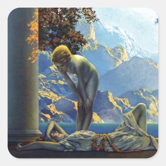 Adesivo Quadrado Maxfield Parrish Daybreak (Frente)