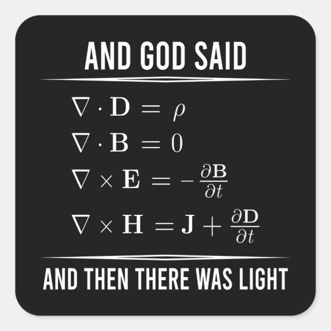 Adesivo Quadrado Maxwells Equations Maxwell Maxwell Math 1BK1 (Frente)
