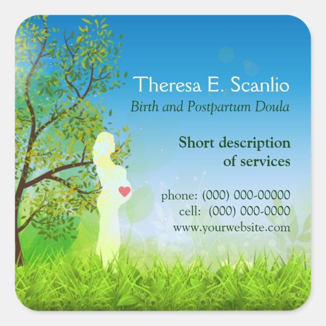 Adesivo Quadrado Meadow Walk Doula Midwall Promocional (Frente)