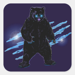 Adesivo Quadrado Meany   Urso Villainous